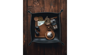 Leather valet tray - Handmade from premium Czech leather